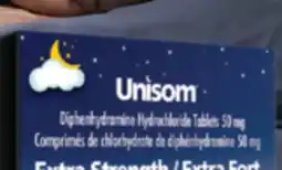 Familiprix Unisom ultra strength sleep-aid tablets offer
