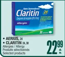 Jean Coutu AERIUS, CLARITIN Allergy Selected products offer