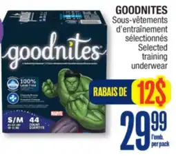 Jean Coutu GOODNITES Selected training underwear offer