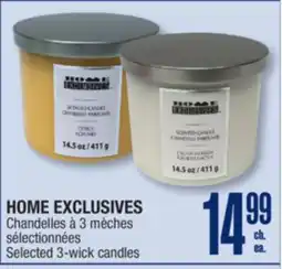 Jean Coutu HOME EXCLUSIVES Selected 3-wick candles offer