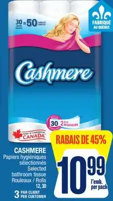 Jean Coutu CASHMERE Papiers hygiéniques sélectionnés offer