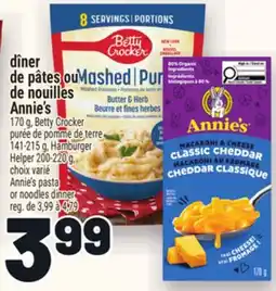 Metro DÎNER DE PÂTES OU DE NOUILLES ANNIE'S | ANNIE'S PASTA OR NOODLES DINNER offer
