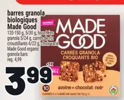 Metro BARRES GRANOLA BIOLOGIQUES MADEGOOD | MADEGOOD ORGANIC GRANOLA BARS offer
