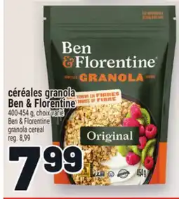 Metro CÉRÉALES GRANOLA BEN & FLORENTINE offer