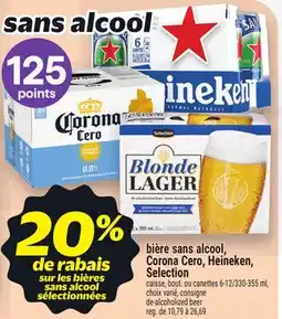 Metro BIÈRE SANS ALCOOL CORONA CERO, HEINEKEN, SELECTION offer