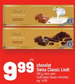 Metro CHOCOLAT SWISS CLASSIC LINDT | LINDT SWISS CLASSIC CHOCOLATE offer