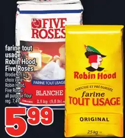 Metro FARINE TOUT USAGE ROBIN HOOD, FIVE ROSES | ROBIN HOOD, FIVE ROSES ALL PURPOSE FLOUR offer