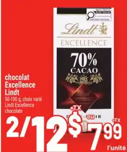 Metro CHOCOLAT EXCELLENCE LINDT | LINDT EXCELLENCE CHOCOLATE offer