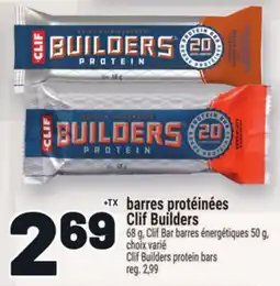 Metro BARRES PROTÉINÉES CLIF BUILDERS | CLIF BUILDERS PROTEIN BARS offer