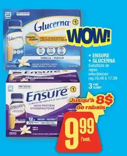 Jean Coutu • ENSURE, GLUCERNA Substituts de repas sélectionnés offer