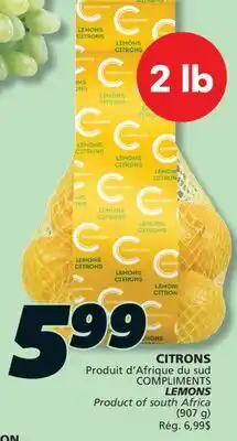 IGA COMPLIMENTS LEMONS offer