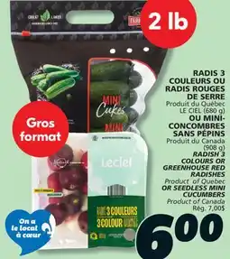 IGA RADISH 3 COLOURS OR GREENHOUSE RED RADISHES offer