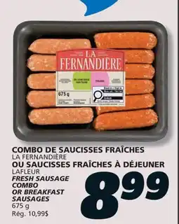IGA LA FERNANDIÈRE FRESH SAUSAGE COMBO OR LAFLEUR BREAKFAST SAUSAGES offer