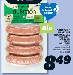 IGA DU BRETON ORGANIC FRESH SAUSAGES offer