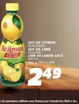 IGA REALEMON LIME OR LEMON JUICE offer