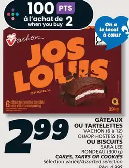 IGA VACHON CAKES, TARTS OR COOKIES offer