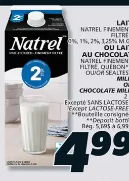 IGA NATREL MILK OR CHOCOLATE MILK offer