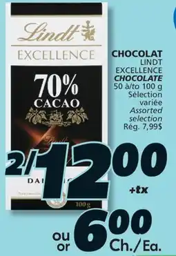IGA LINDT EXCELLENCE CHOCOLATE offer