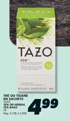 IGA TAZO TEA OR HERBAL TEA BAGS offer