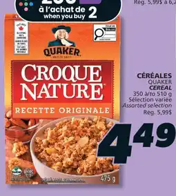 IGA QUAKER CEREAL offer