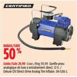 Canadian Tire CERTIFIED Deluxe 12V Direct-Drive Analog Tire Inflator offer