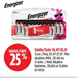 Canadian Tire Energizer MAX Alkaline Batteries offer