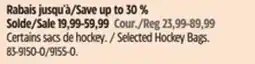 Canadian Tire Sherwood Selected Hockey Bags offer