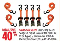 Canadian Tire MotoMaster 3000-lb Ratchet Tie-Downs, 10´, 4-Pk offer
