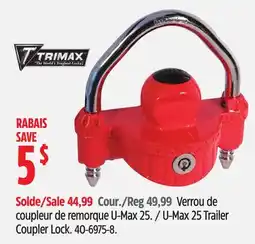 Canadian Tire U-Max 25 Trailer Coupler Lock offer