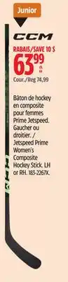 Canadian Tire CCM Jetspeed Prime Women's Composite Hockey Stick offer