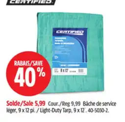 Canadian Tire CERTIFIED Light-Duty Tarp, 9 x 12 offer