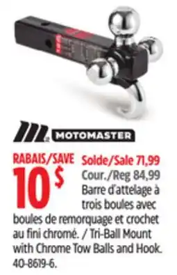 Canadian Tire Tri-Ball Mount with Chrome Tow Balls and Hook offer