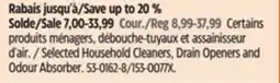 Canadian Tire elected Household Cleaners, Drain Openers and Odour Absorber offer