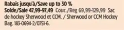 Canadian Tire Sherwood or CCM Hockey Bag offer