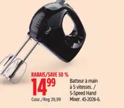 Canadian Tire MASTER CHEF 5-Speed Hand Mixer offer