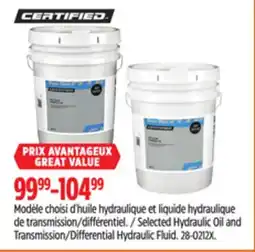 Canadian Tire Selected Hydraulic Oil and Transmission/Differential Hydraulic Fluid offer