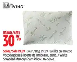 Canadian Tire White Shredded Memory Foam Pillow offer