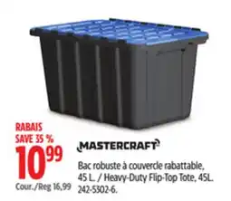 Canadian Tire Mastercraft Heavy-Duty Flip-Top Tote, 45L offer