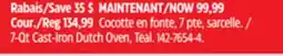 Canadian Tire 7-Qt Cast-Iron Dutch Oven, Teal offer