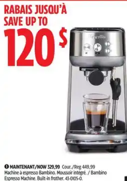 Canadian Tire Bambino Espresso Machine offer
