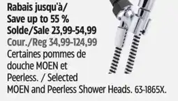 Canadian Tire Selected MOEN and Peerless Shower Heads offer