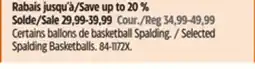 Canadian Tire Selected Spalding Basketballs offer