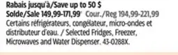 Canadian Tire Selected Fridges, Freezer, Microwaves and Water Dispenser offer