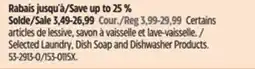 Canadian Tire Selected Laundry, Dish Soap and Dishwasher Products offer