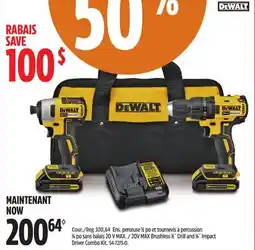 Canadian Tire 20V MAX Brushless 1⁄2˝ Drill and 1⁄4˝ Impact Driver Combo Kit offer