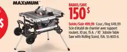 Canadian Tire 10˝ Jobsite Table Saw with Rolling Stand, 15A offer