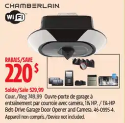 Canadian Tire Chamberlain 11⁄4-HP Belt-Drive Garage Door Opener and Camera offer