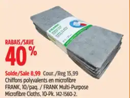 Canadian Tire FRANK Multi-Purpose Microfibre Cloths, 10-Pk offer