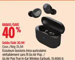Canadian Tire Go Air Pop True In-Ear Wireless Earbuds offer