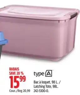 Canadian Tire Type A Latching Tote offer